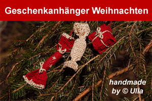 gehäkelte Geschenkanhänger, Baumbehang